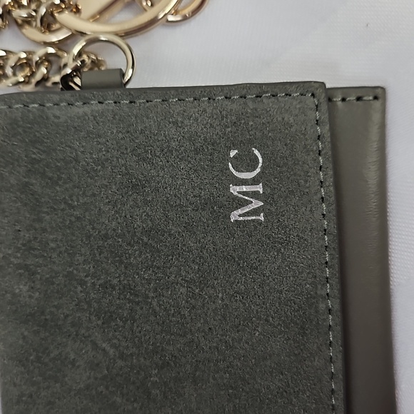 MARK & GRAHAM CARD CASE KEY CHAIN -IN GREY LEATHER -SUEDE - Picture 7 of 7